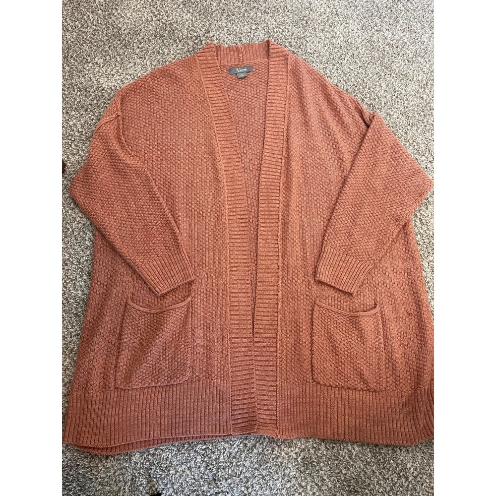 Natural Reflections Women XL Terracotta Orange Knit Cardigan Sweater